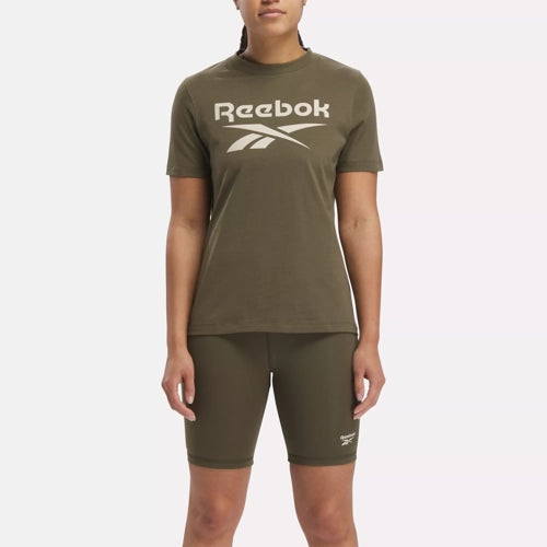 Womens Reebok Big Logo T Shirt Army Green
