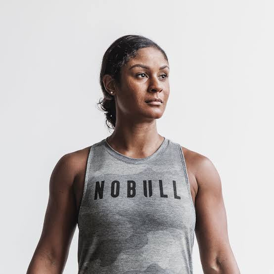 Nobull Women’s high neck Tank - Grey Camo