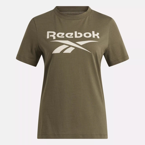 Womens Reebok Big Logo T Shirt Army Green