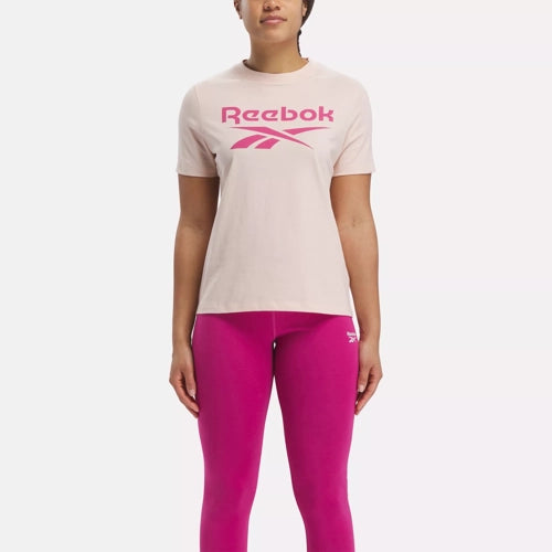 Womens Reebok Big Logo T Shirt Pink